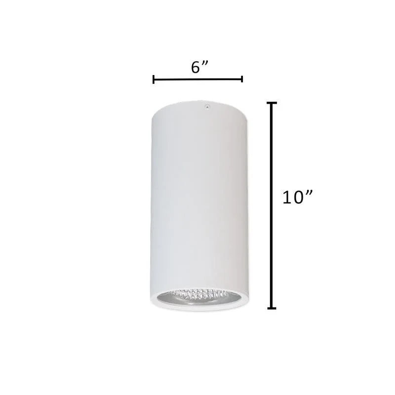 6" LED Architectural Cylinder Light Fixture, 2625 Lumens, Wattage and CCT Selectable, 120-277V, White Finish - Image 3