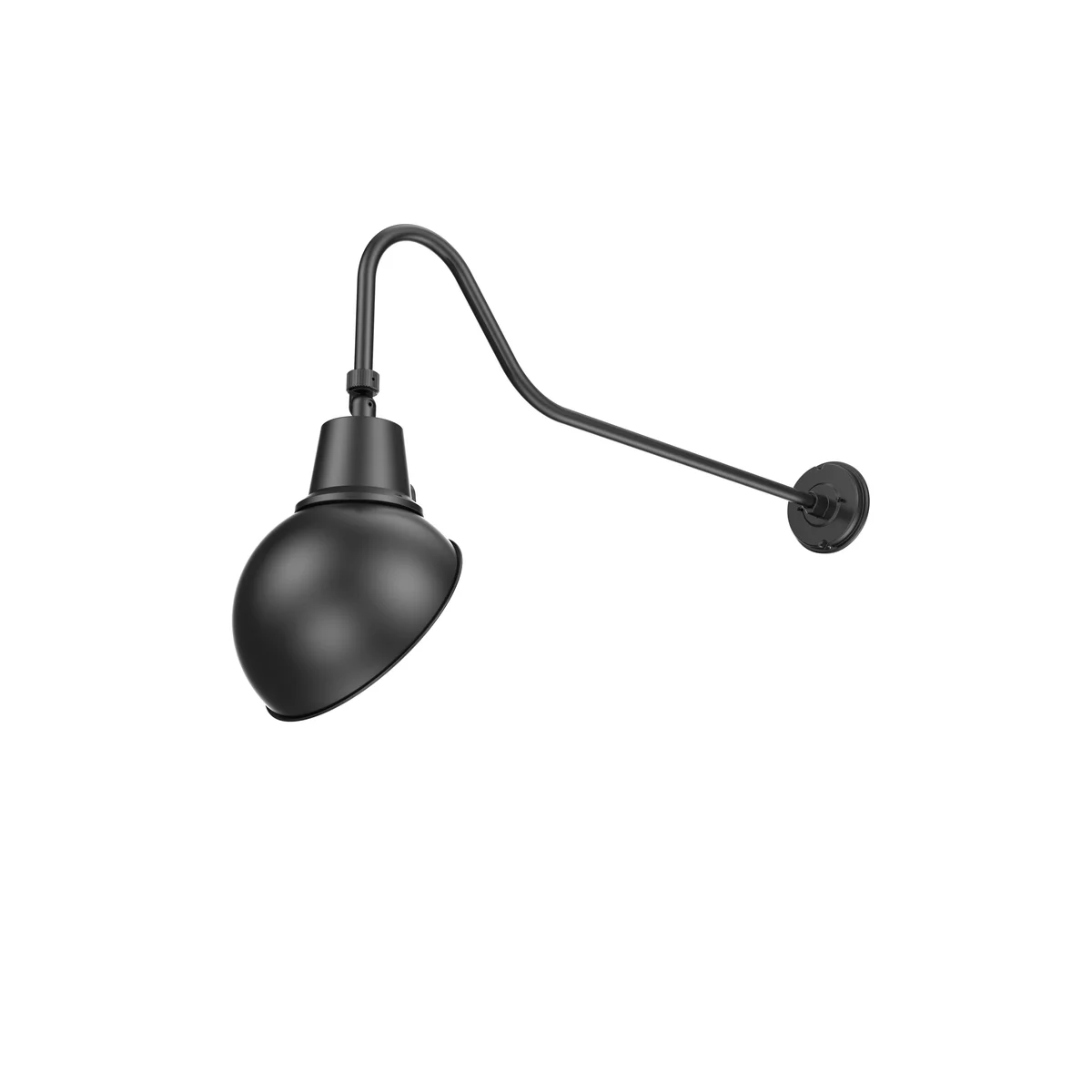 LED Gooseneck Light Fixture, 3250 Lumen Max, Wattage and CCT Selectable, 120-277V, Dome Shade, Black