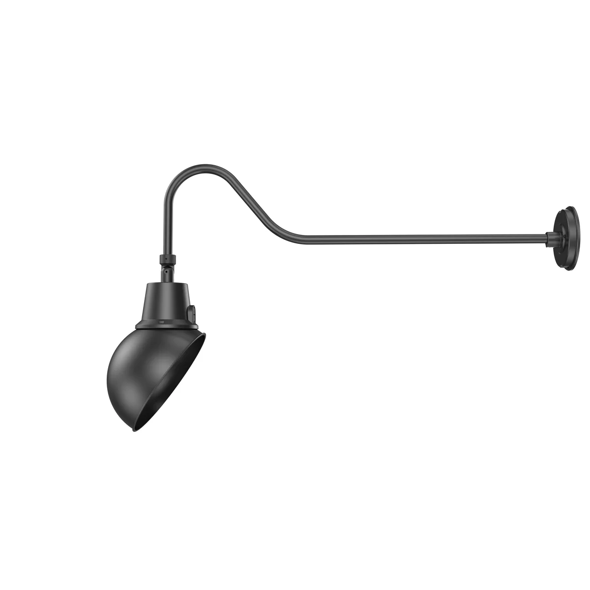 LED Gooseneck Light Fixture, 3250 Lumen Max, Wattage and CCT Selectable, 120-277V, Dome Shade, Black - Image 3