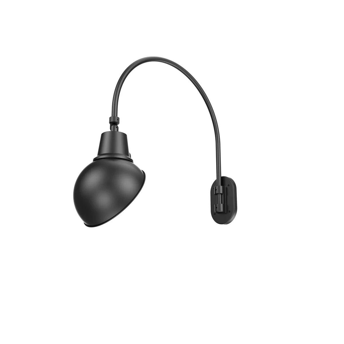 LED Gooseneck Light Fixture, 3250 Lumen Max, Wattage and CCT Selectable, 120-277V, Dome Shade, Black - Image 4