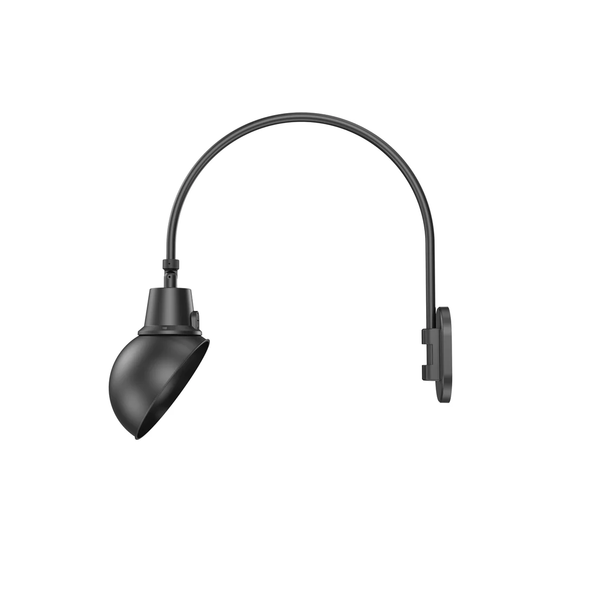 LED Gooseneck Light Fixture, 3250 Lumen Max, Wattage and CCT Selectable, 120-277V, Dome Shade, Black - Image 5