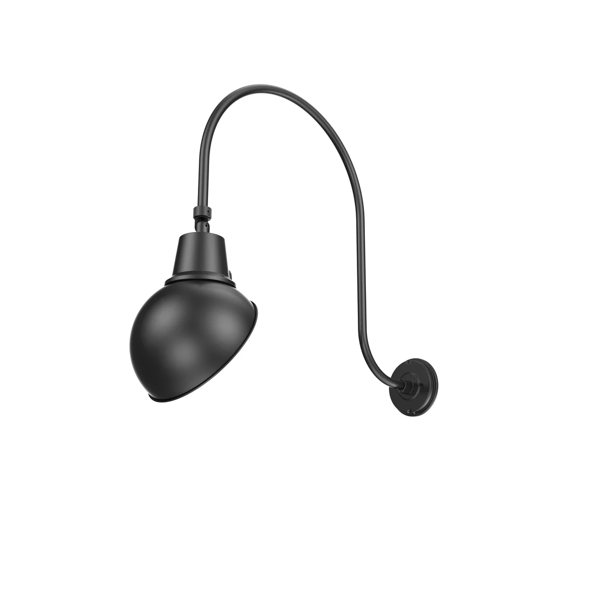 LED Gooseneck Light Fixture, 3250 Lumen Max, Wattage and CCT Selectable, 120-277V, Dome Shade, Black - Image 6