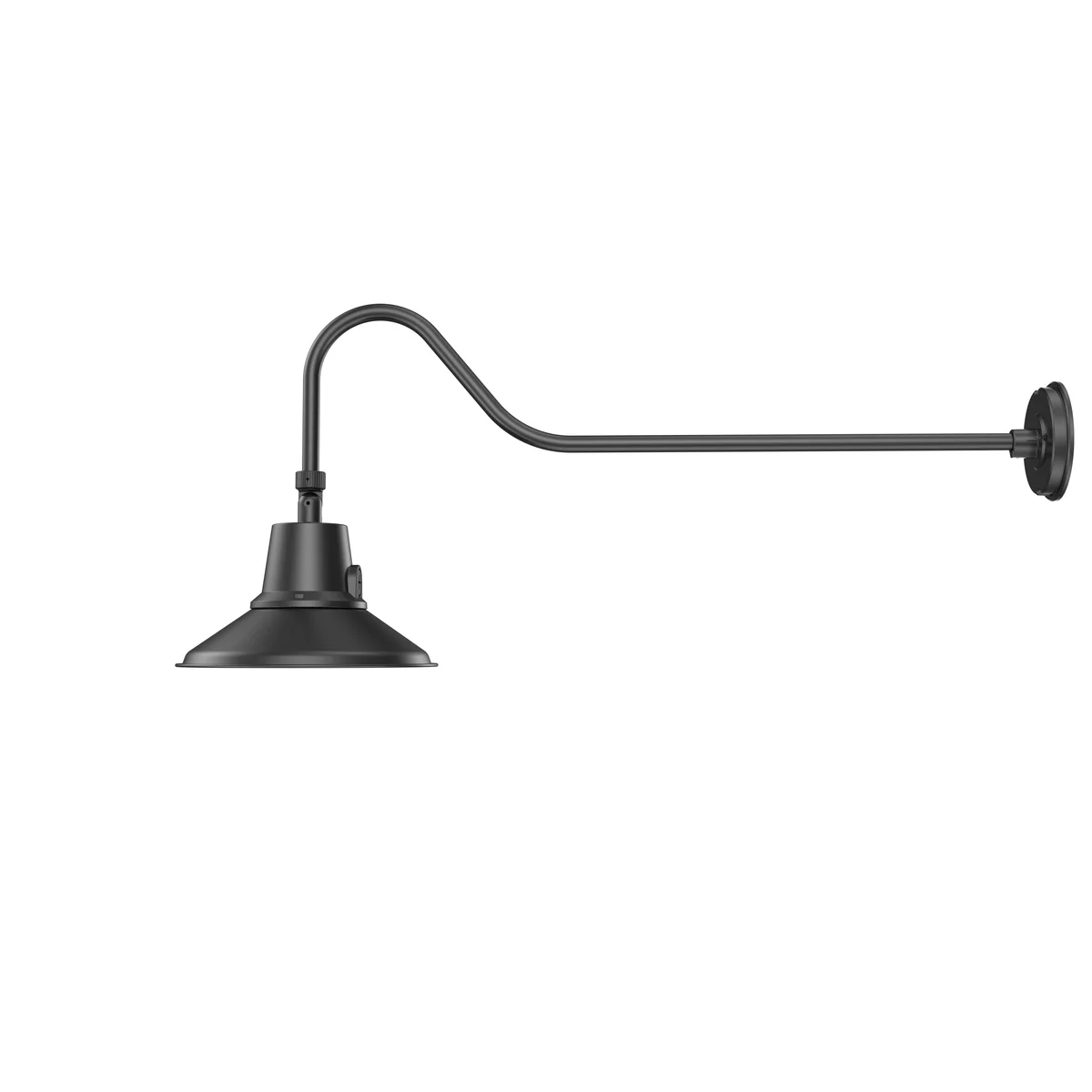 LED Gooseneck Light Fixture, 3250 Lumen Max, Wattage and CCT Selectable, 120-277V, Warehouse Shade, Black - Image 3