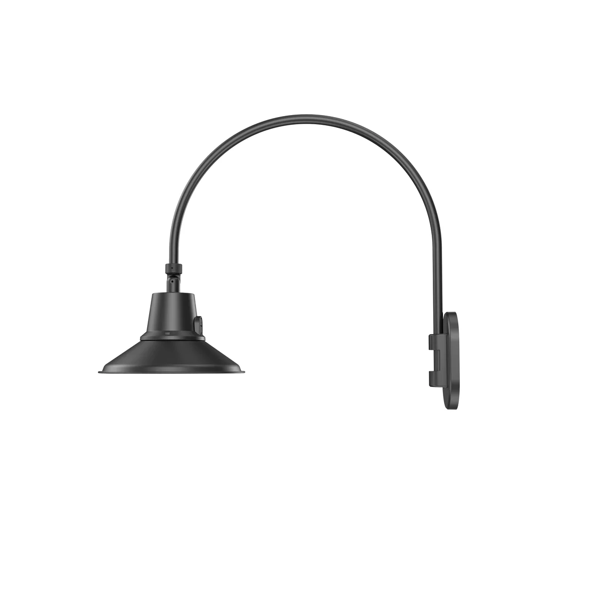 LED Gooseneck Light Fixture, 3250 Lumen Max, Wattage and CCT Selectable, 120-277V, Warehouse Shade, Black - Image 6