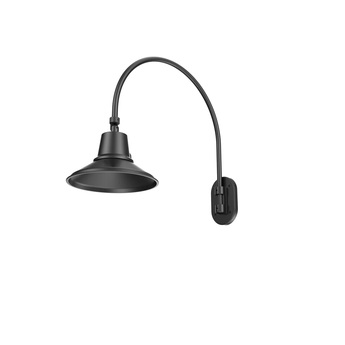 LED Gooseneck Light Fixture, 3250 Lumen Max, Wattage and CCT Selectable, 120-277V, Warehouse Shade, Black - Image 7