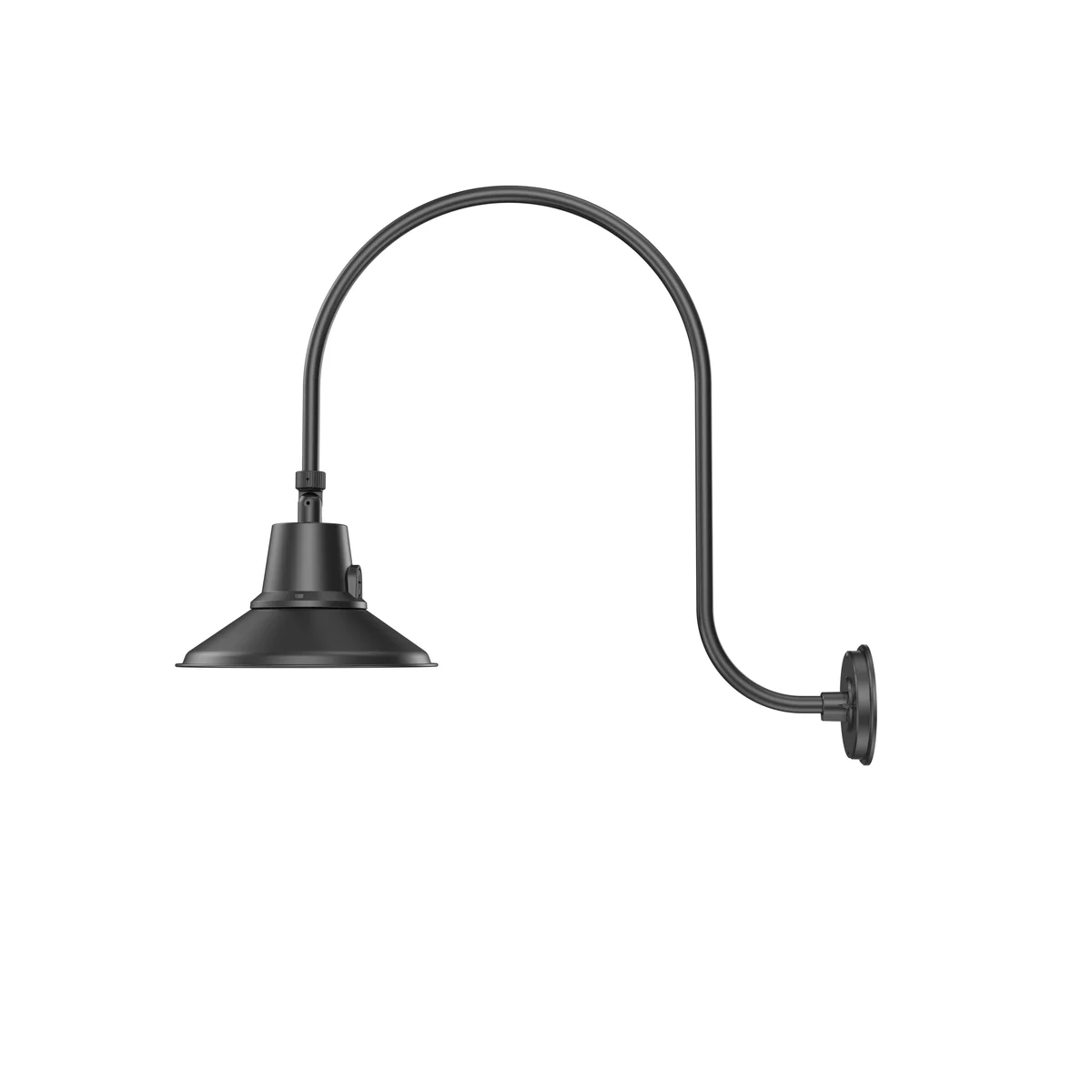 LED Gooseneck Light Fixture, 3250 Lumen Max, Wattage and CCT Selectable, 120-277V, Warehouse Shade, Black - Image 8