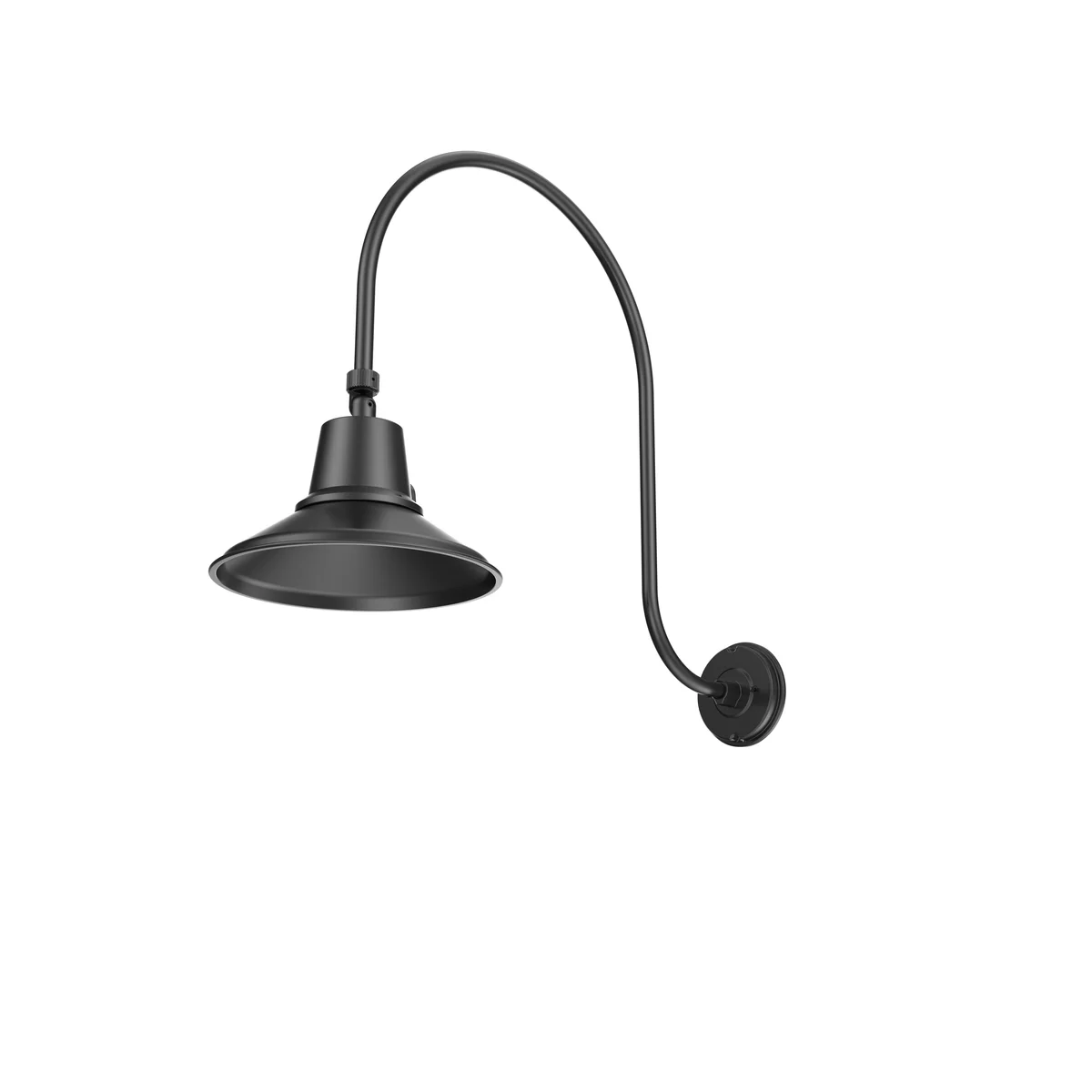 LED Gooseneck Light Fixture, 3250 Lumen Max, Wattage and CCT Selectable, 120-277V, Warehouse Shade, Black - Image 9