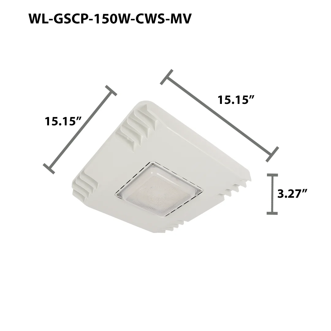 LED Gas Station Canopy Light, 19,500 Lumen Max, Wattage & CCT Selectable, 120-277V - Image 3
