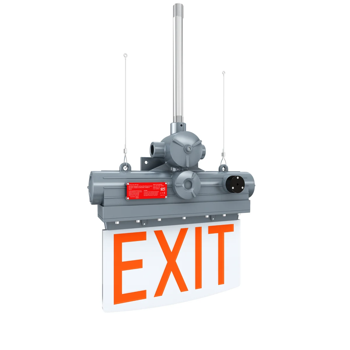 Explosion Proof Edge Lit LED Exit Sign, Class 1 Division 1, 5W, 100-277V
