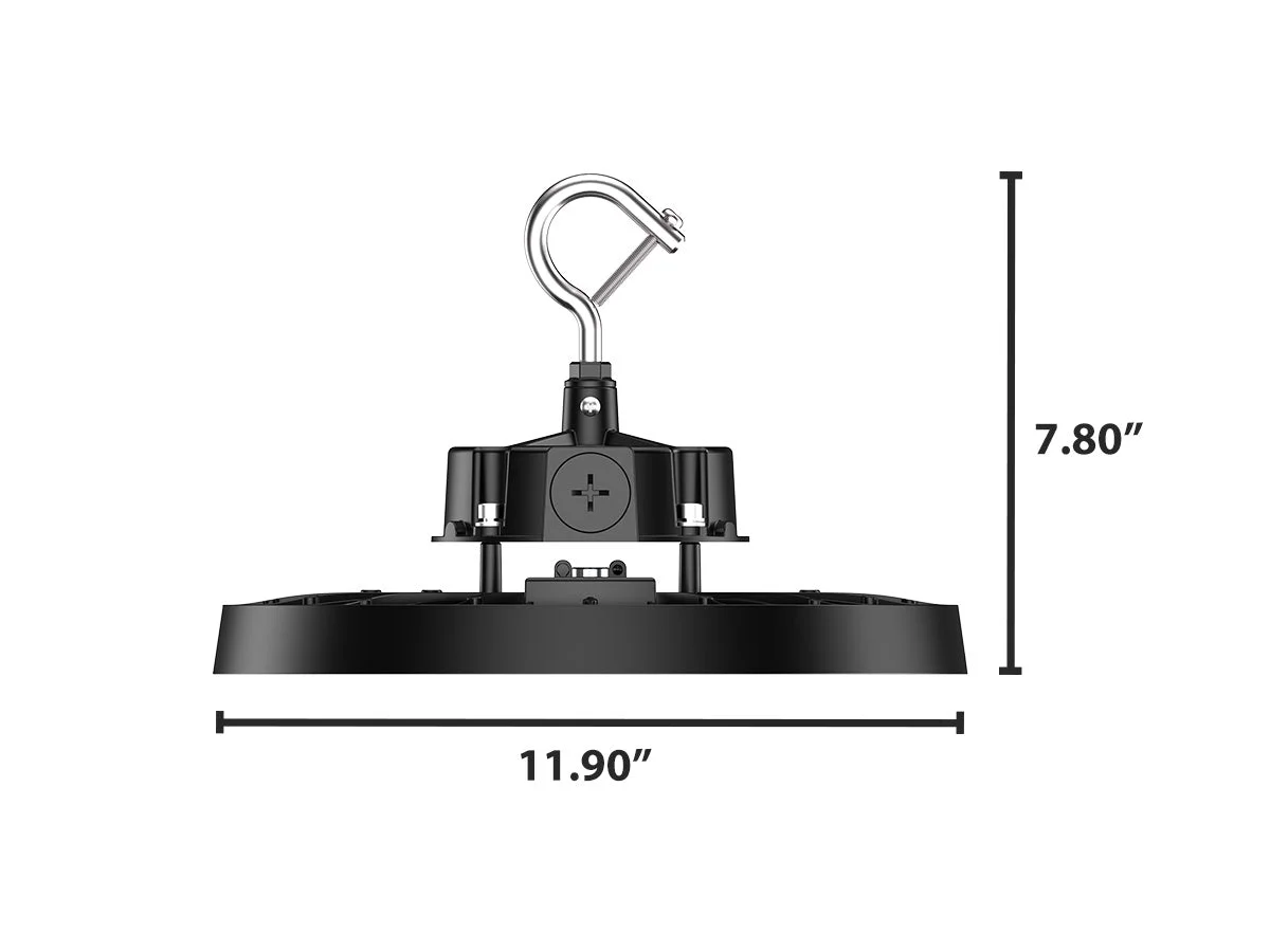 6PK Aries G5 LED UFO High Bay, 22,500 Lumen Max, Wattage, CCT, and Optic Selectable, Black Finish, Comparable to 320-400 Watt HID Fixture, 120-277V - Image 6