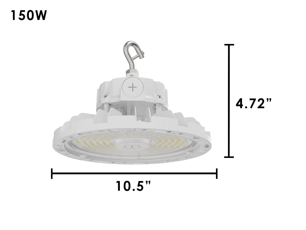 Aries G4 LED UFO High Bay, 24,000 Lumen Max, Wattage and CCT Selectable, White Finish, Comparable to 320-400 Watt HID Fixture, 120-277V - Image 5