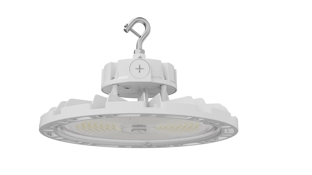 Aries G4 LED UFO High Bay, 38,400 Lumen Max, Wattage and CCT Selectable, White Finish, Comparable to 750-1000 Watt HID Fixture, 120-277V
