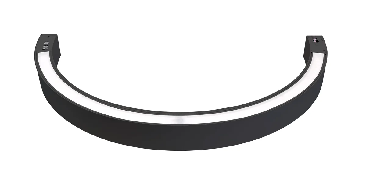 36" Half Circle LED Direct/Indirect Pendant Light, 2" Wide, 5880 Lumen Max, Wattage and CCT Selectable, 120-277V, White or Black Finish - Image 11
