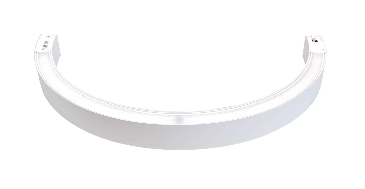 36" Half Circle LED Direct/Indirect Pendant Light, 2" Wide, 5880 Lumen Max, Wattage and CCT Selectable, 120-277V, White or Black Finish - Image 9