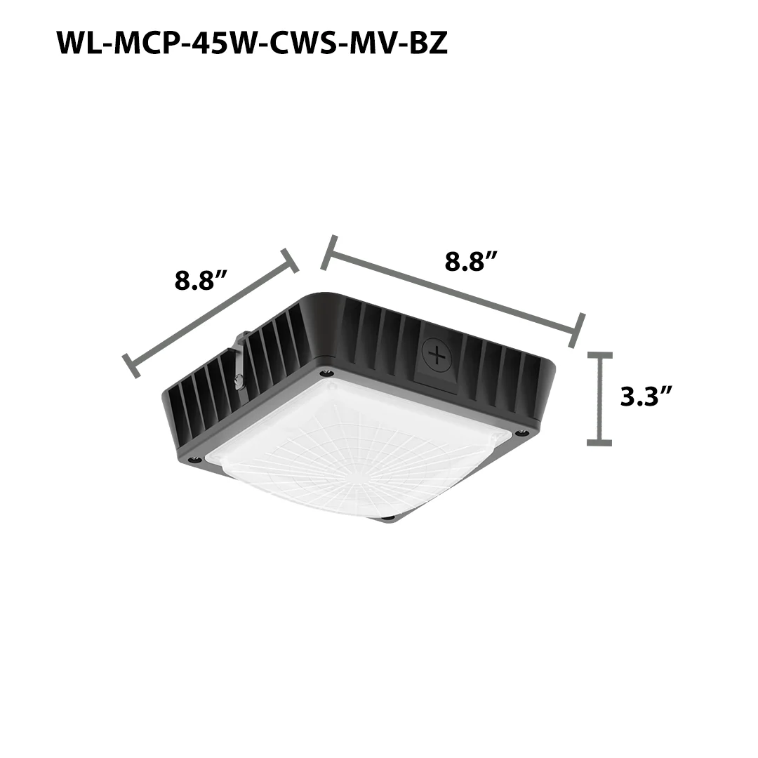 LED Mini Canopy Light, 5490 Lumen Max, Wattage and CCT Selectable, 120-277V, Bronze - Image 3