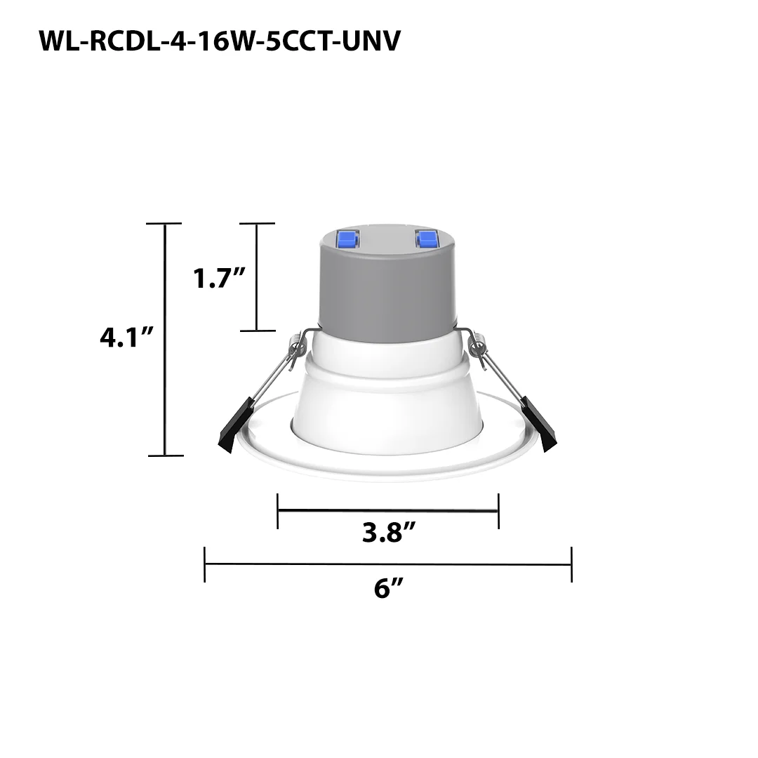4" LED Round Commercial Downlight, 1600 Lumen Max, Wattage & CCT Selectable, 120-277V - Image 3