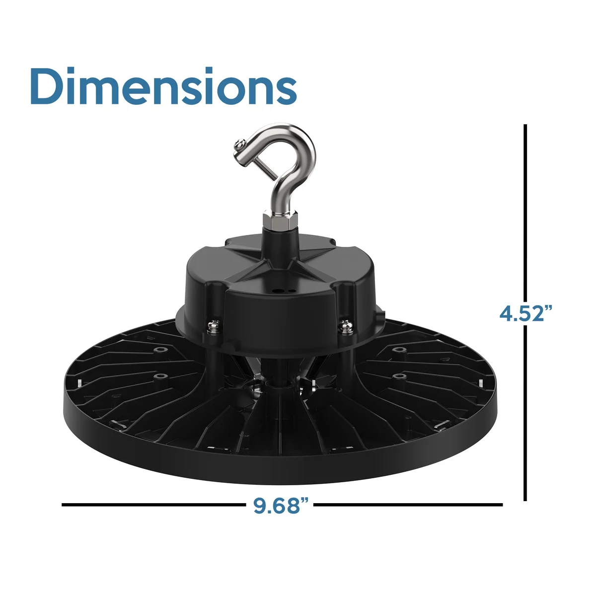 Saturn LED UFO High Bay, 100 watt, 120-277V, 18,500 Lumens, 5000K CCT, Black Finish - Image 5