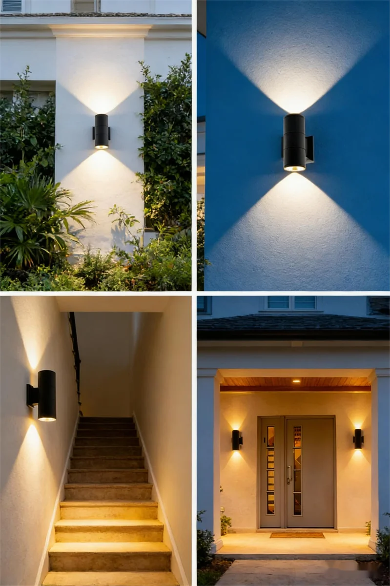 6" LED Architectural Wall Mount Cylinder Light, 5250 Lumen Max, Direct/Indirect, Wattage and CCT Selectable, 120-277V, Black Finish - Image 3