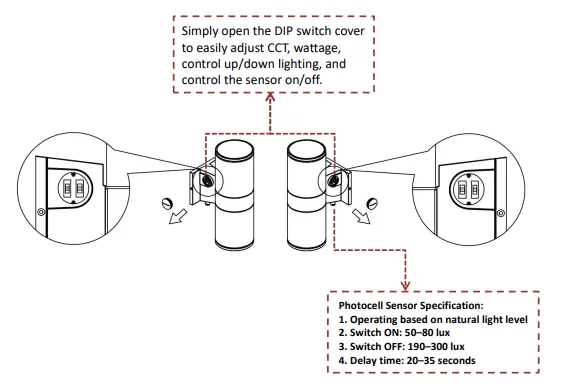 6" LED Architectural Wall Mount Cylinder Light, 5250 Lumen Max, Direct/Indirect, Wattage and CCT Selectable, 120-277V, Black Finish - Image 5