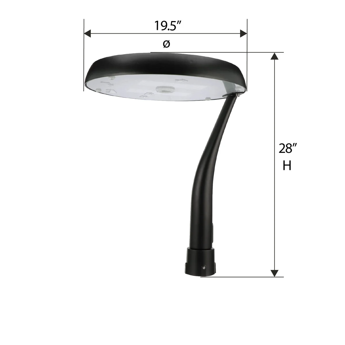 Commercial Grade Solar Pedestrian LED Post Light, 3700 Lumen Max, 6000K, w/ Motion Sensor and Timer - 3" Fitter - Image 4