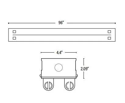 8 Foot Tandem Strip Fixture, LED T8 Tube Ready, Single End Power, 120-277V - Image 2