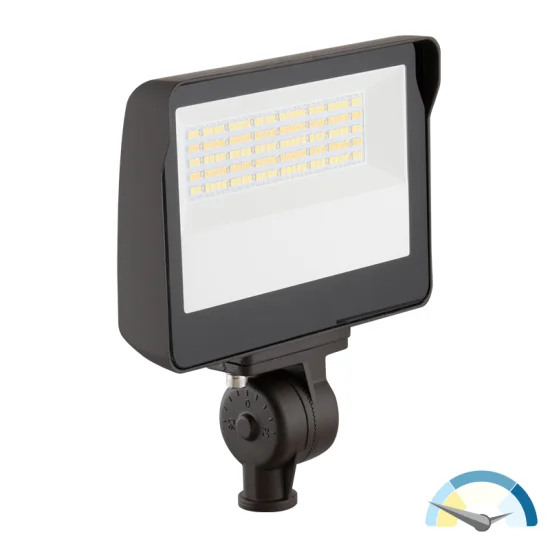 LED Flood Light, 5000 Lumen Max, Wattage and CCT Selectable, 120-277V, Integrated Photocell